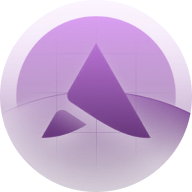 A solid purple circle on a white background.